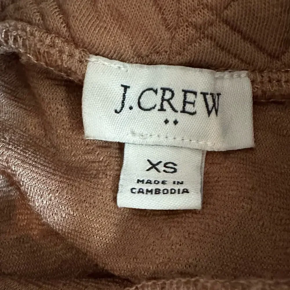 J Crew Quilted mockneck Mock XS Pullover Shirt BL249 Top Shirt 2022